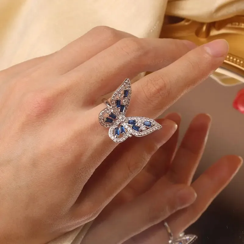 Elegant Butterfly Bling Ring