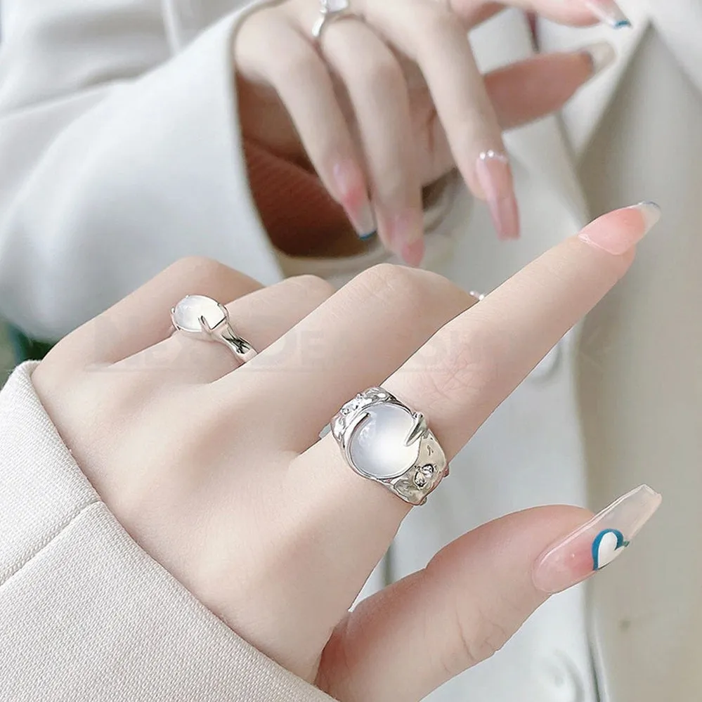 Elegant Moonstone Open Ring