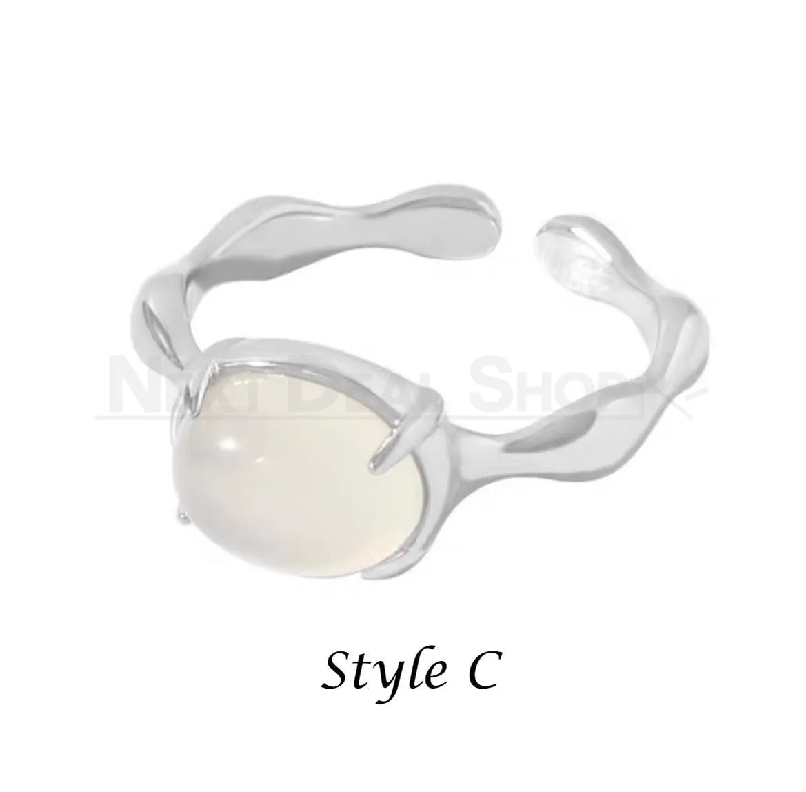 Elegant Moonstone Open Ring