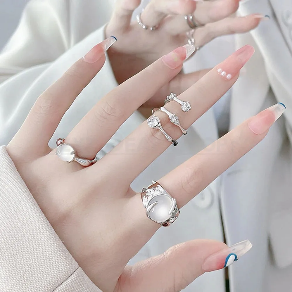 Elegant Moonstone Open Ring