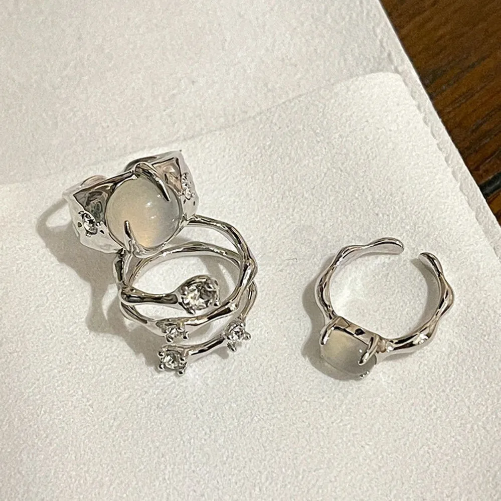 Elegant Moonstone Open Ring