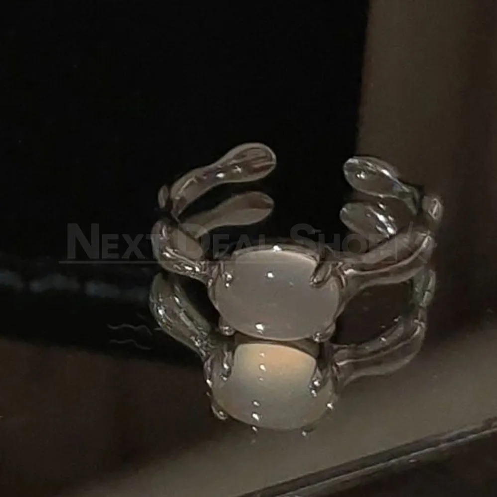 Elegant Moonstone Open Ring
