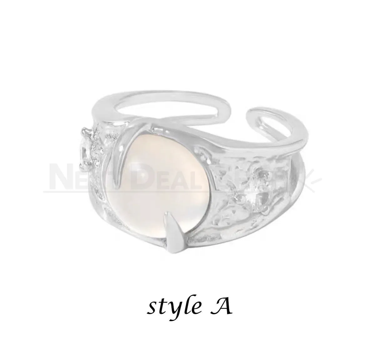 Elegant Moonstone Open Ring