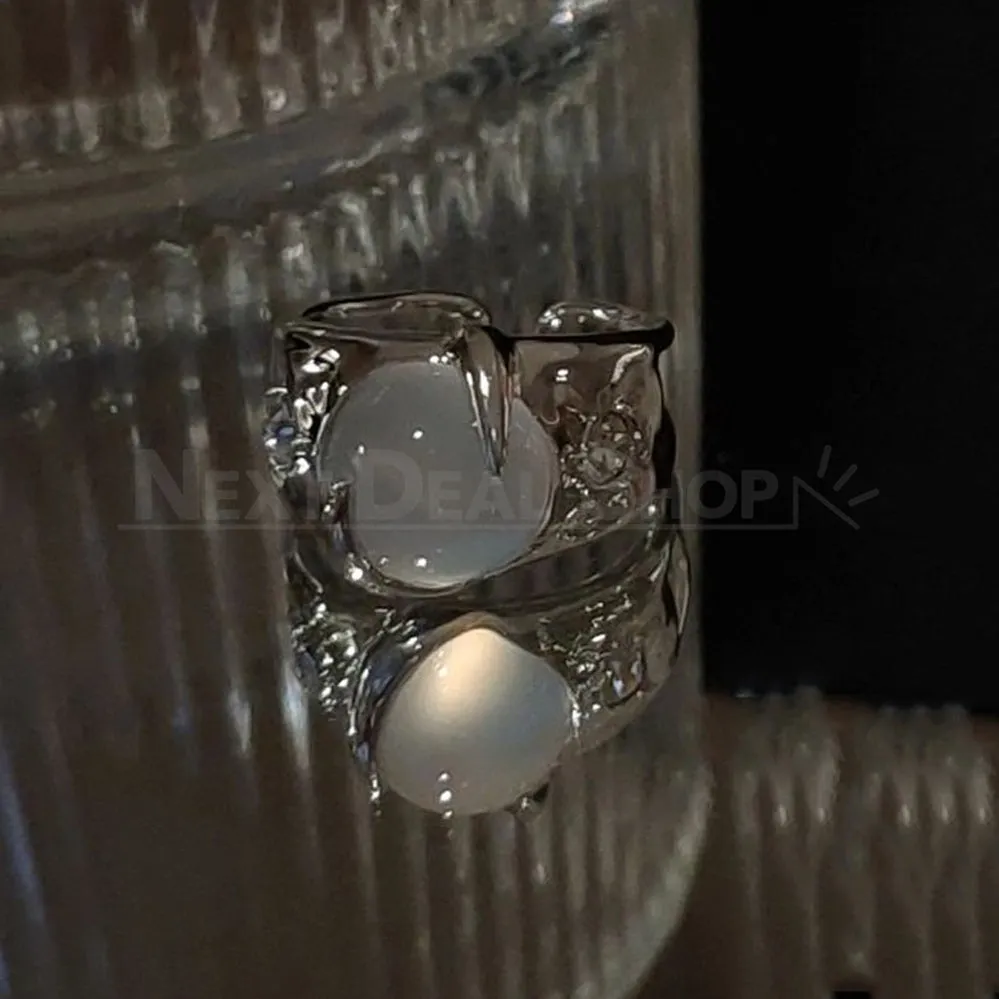Elegant Moonstone Open Ring