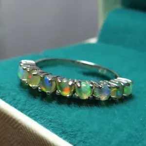 Elegant Opal Sterling Silver Ring