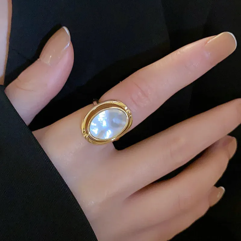 Elegant Real Natural White&Abalone Shell Rings