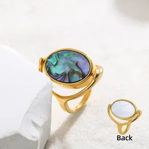 Elegant Real Natural White&Abalone Shell Rings