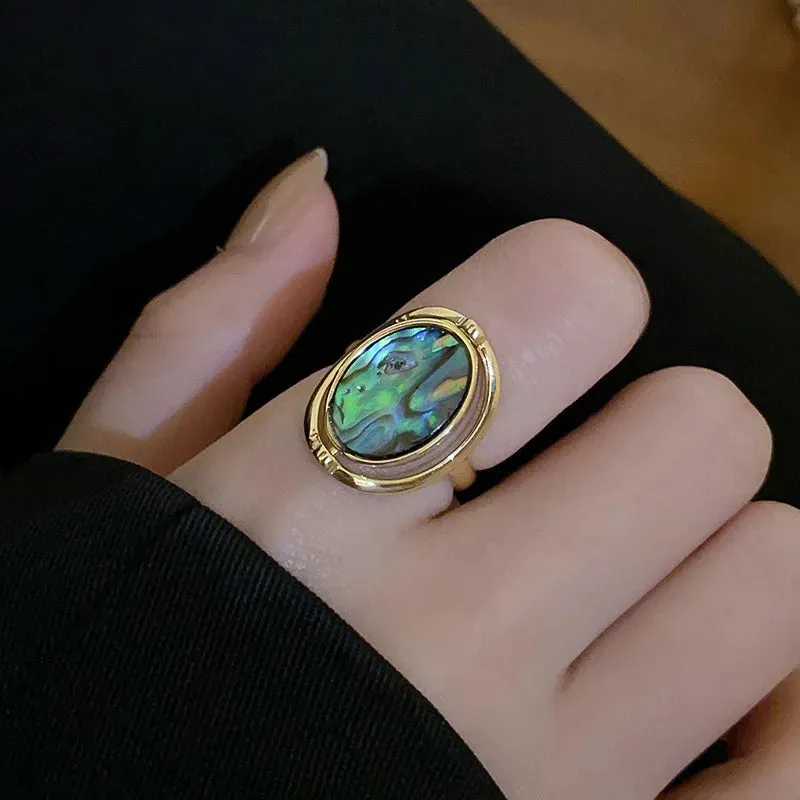 Elegant Real Natural White&Abalone Shell Rings