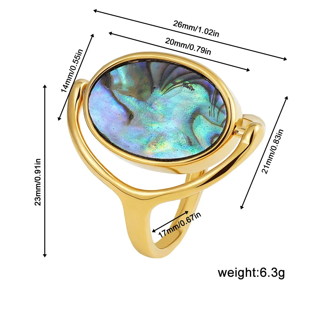 Elegant Real Natural White&Abalone Shell Rings