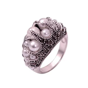 Elegant Vintage Simulated-Pearl Ring