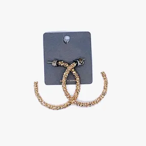 Entanglement - Diamond Gold Cut Open Hoops Earrings