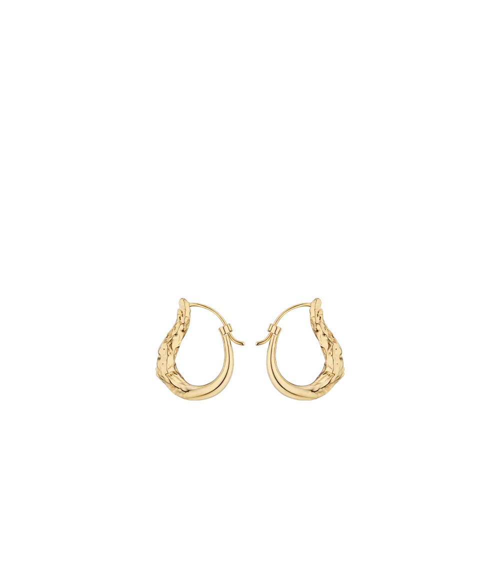 Eroz Slim Hoop Earrings - 24 carat gold-gilded edition
