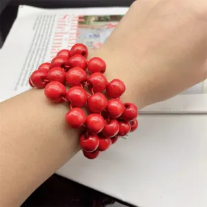 Ethnic Vintage Exaggerated Wood Beads Bracelets for Women