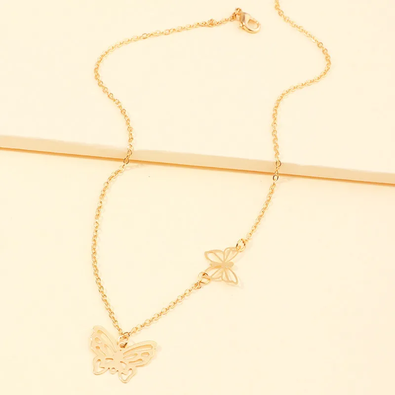 European And American New Fashion Butterfly Necklace Simple