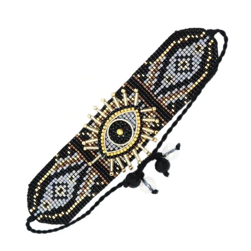 Evil Eye Handmade Glass Seed Bracelets
