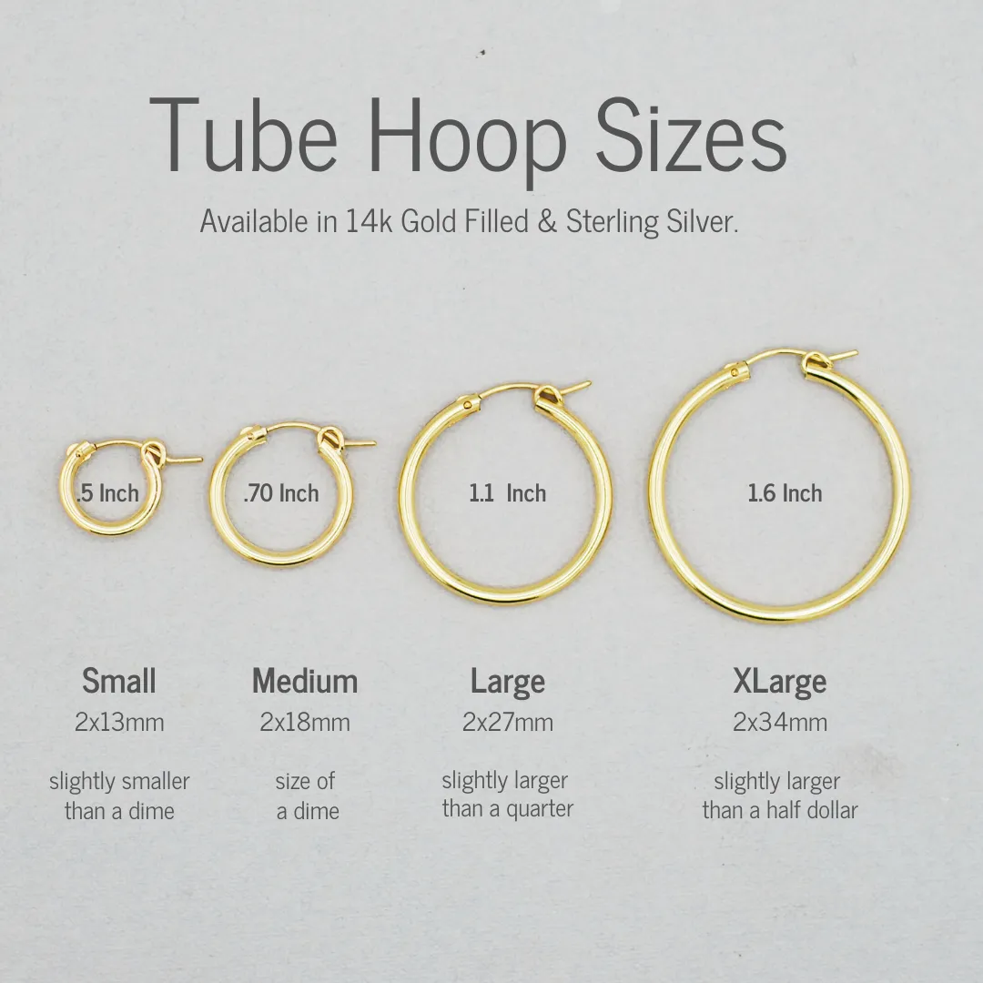 Extra Large Sterling Silver Tube Hoops