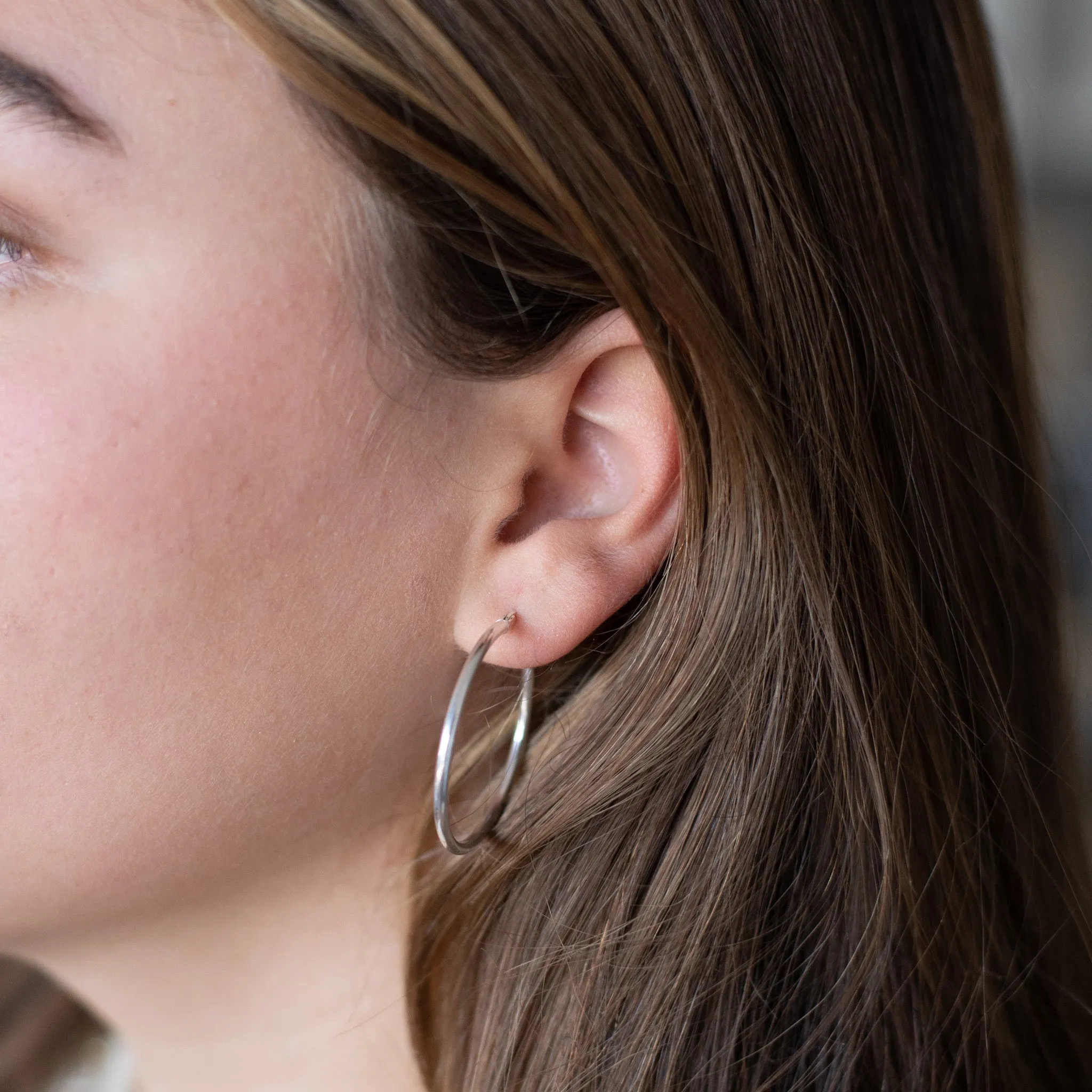 Extra Large Sterling Silver Tube Hoops