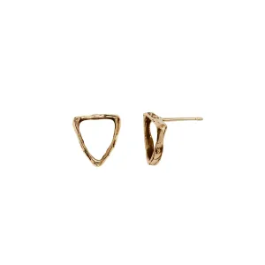 Extra Small Open Shield 14K Gold Stud