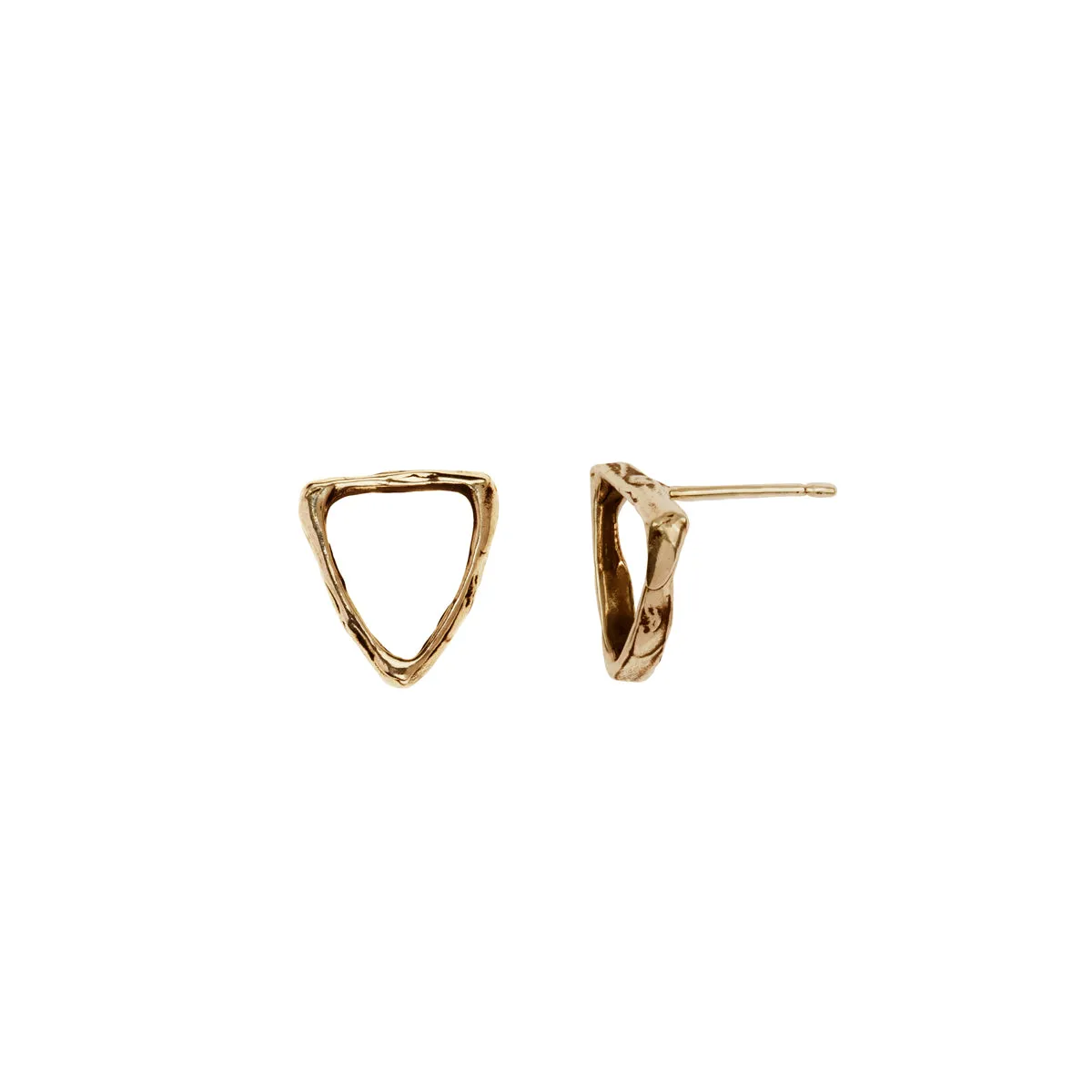 Extra Small Open Shield 14K Gold Stud