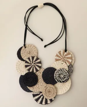 Fair Trade Iraca Hand-woven Disks Adjustable Necklace, Colombia