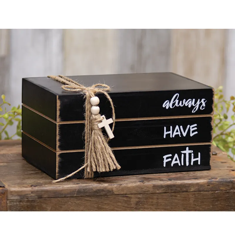 Faith Wood Book Stack