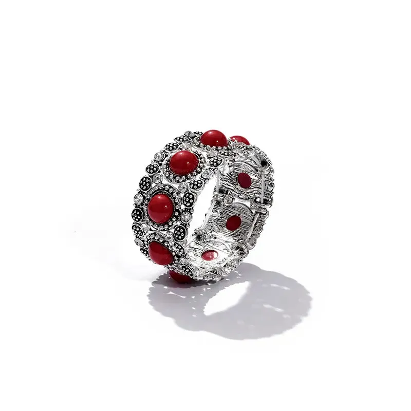 Fashion Boho Red Bead Elastic Bracelet & Bangle for Women