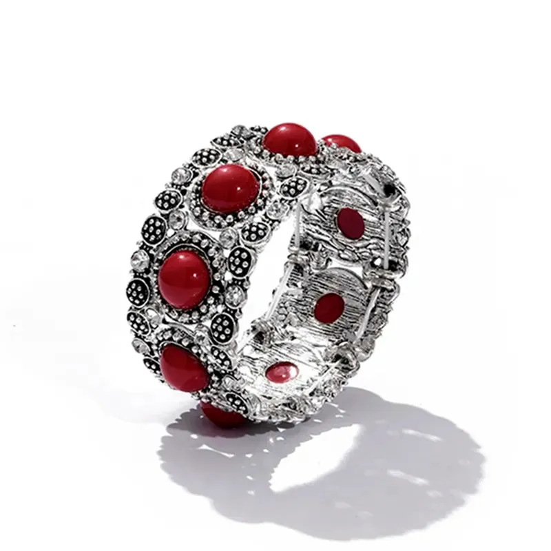Fashion Boho Red Bead Elastic Bracelet & Bangle for Women