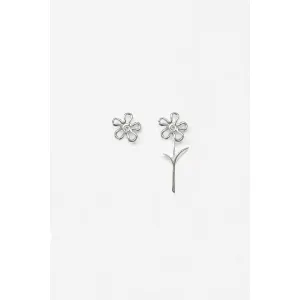 Flora Studs And Stem Earrings in Sterling Silver