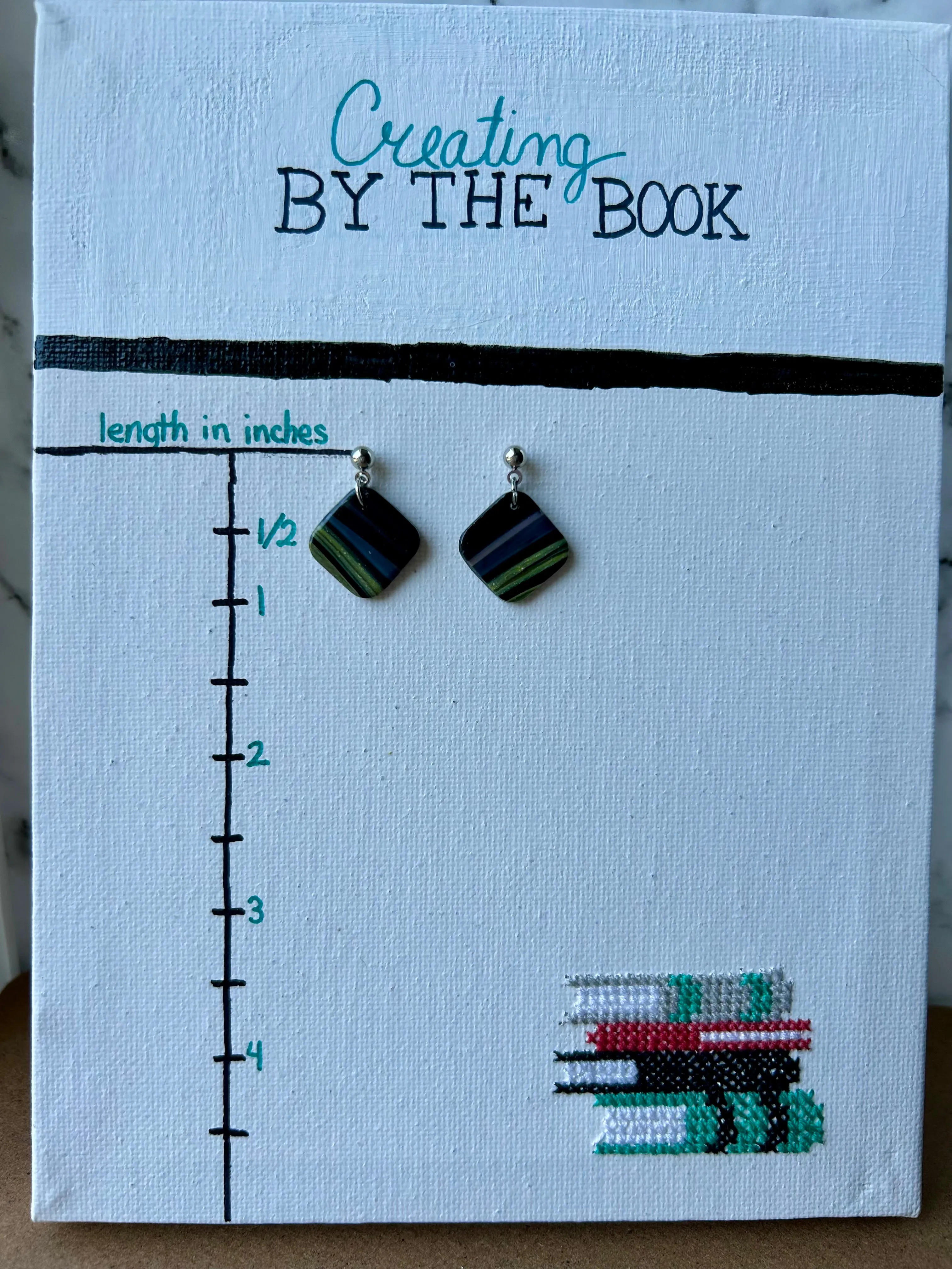 Flower Cane Stripe Mini Emily Earrings