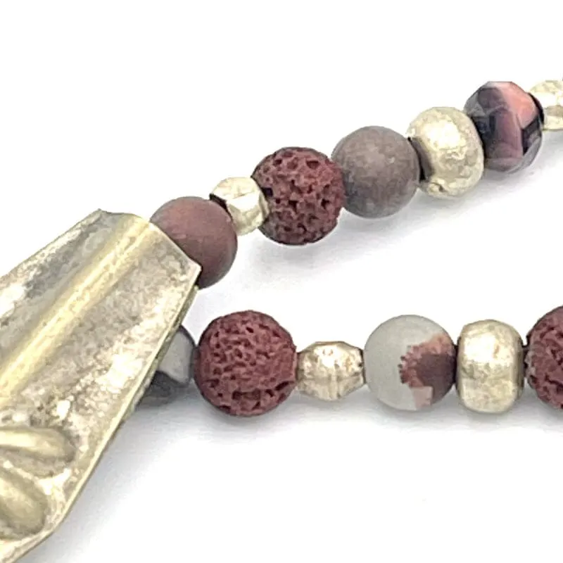 Flower Charm Bracelet with Jasper Gemstones