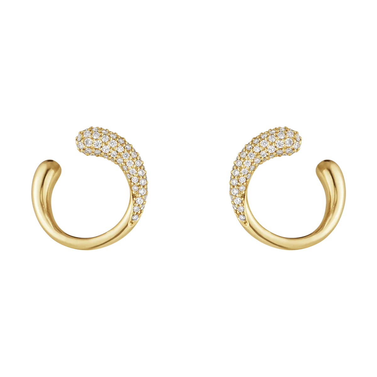 Georg Jensen Mercy 18ct Yellow Gold Diamond Hoop Earrings