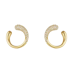 Georg Jensen Mercy 18ct Yellow Gold Diamond Hoop Earrings