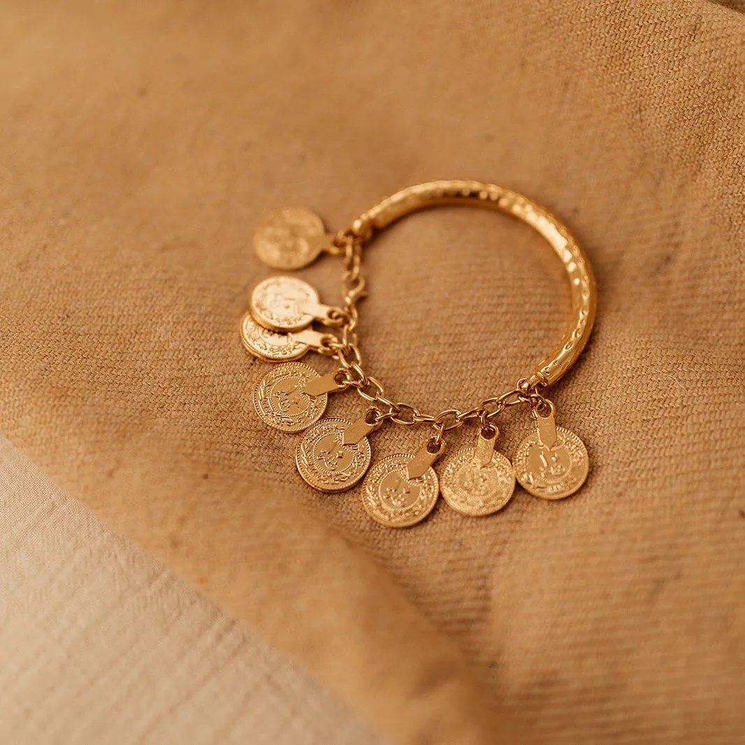 Gold Amasya boho bracelet with coins