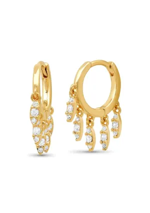 Gold Charm Dangles Huggie Earrings