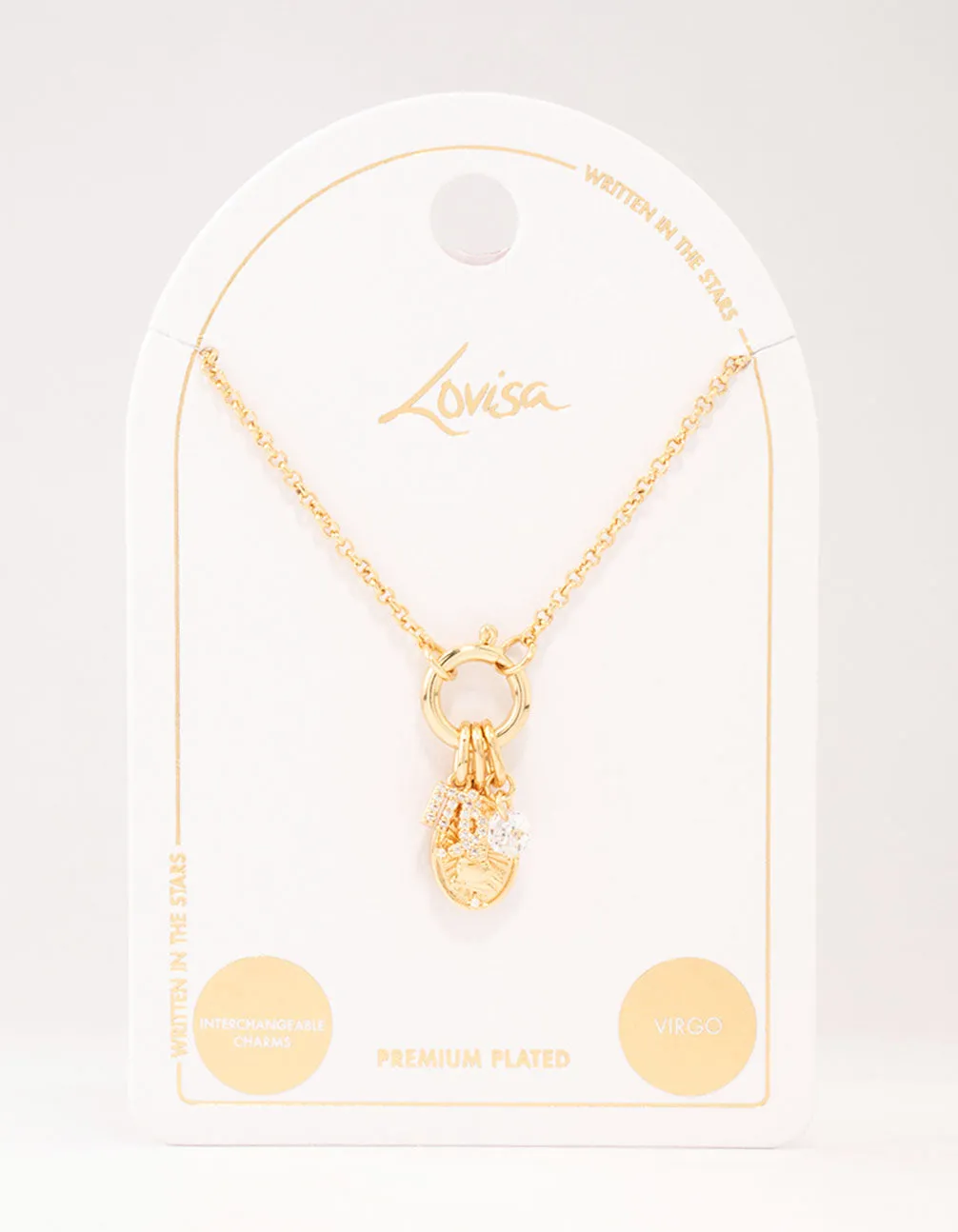 Gold Plated Virgo Charm Necklace