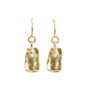 Gold Vermeil Organic Small Pearl Drop Earrings