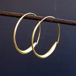 Gold Wrap Over Hoop Earrings