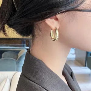 golden oval hoops