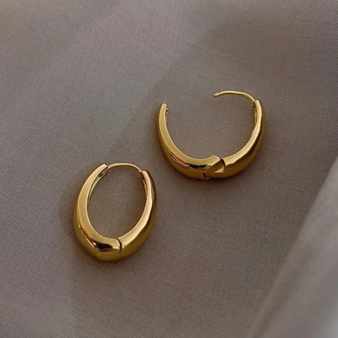 golden oval hoops