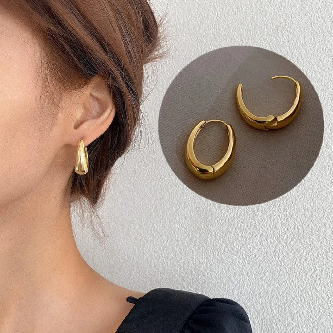 golden oval hoops