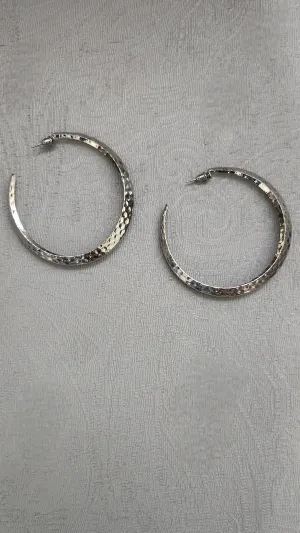 Hammer Pressed Hoops-Silver