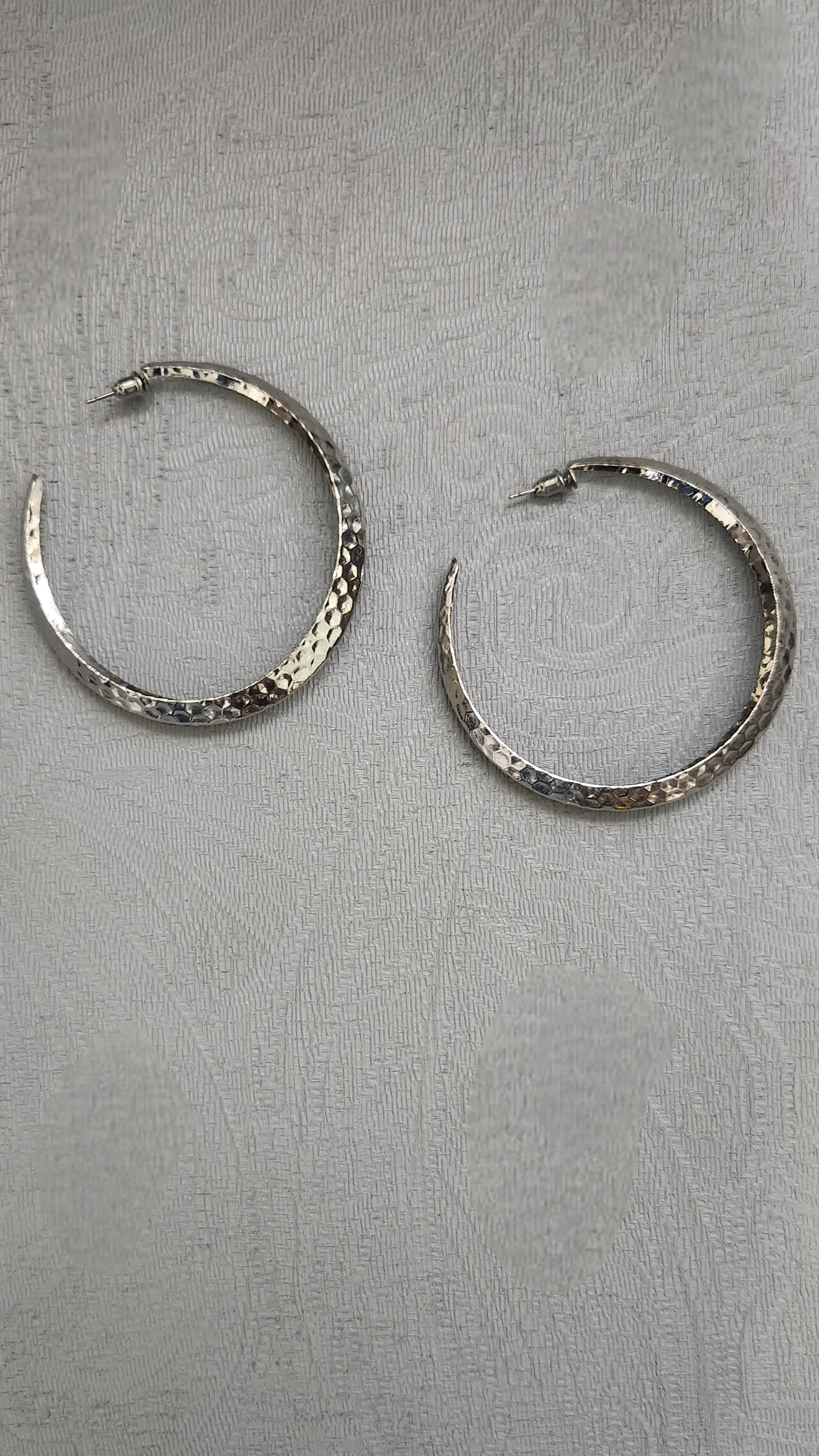 Hammer Pressed Hoops-Silver