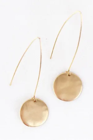 Hammered Disc Threader Earrings