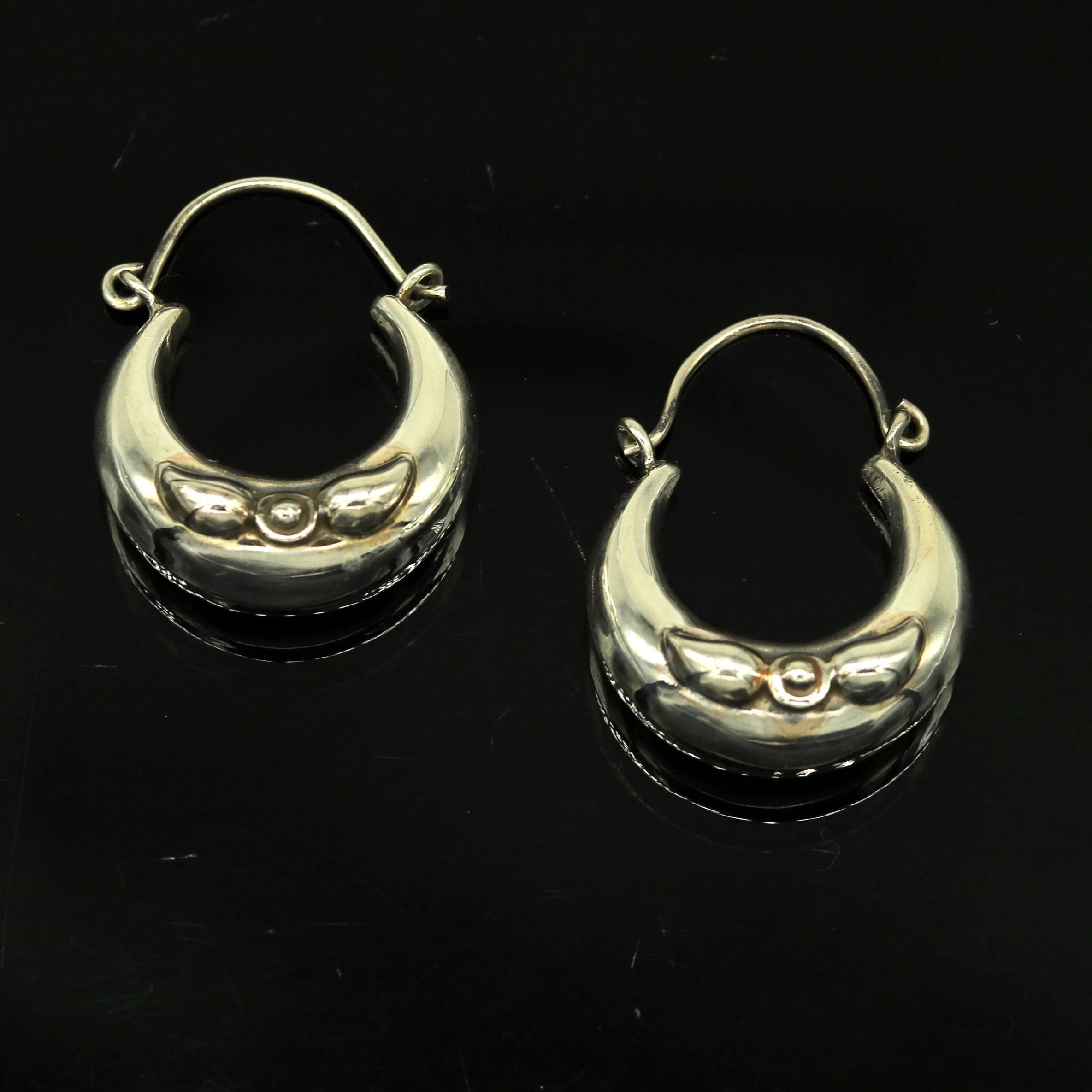 Handmade 925 sterling silver jewelry, fabulous vintage stylish customized hoops earrings bali tribal ethnic personalized jewelry ske17