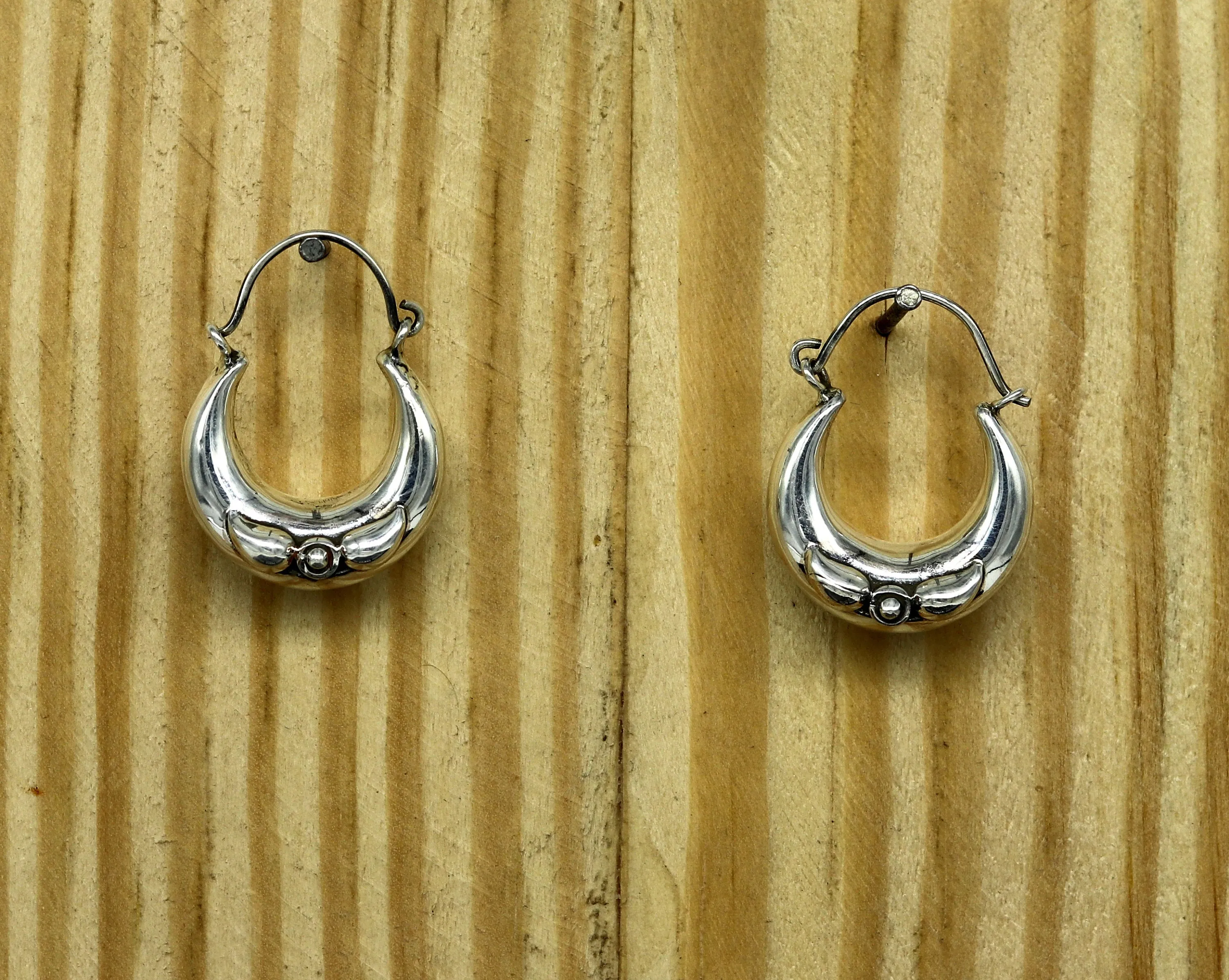 Handmade 925 sterling silver jewelry, fabulous vintage stylish customized hoops earrings bali tribal ethnic personalized jewelry ske17