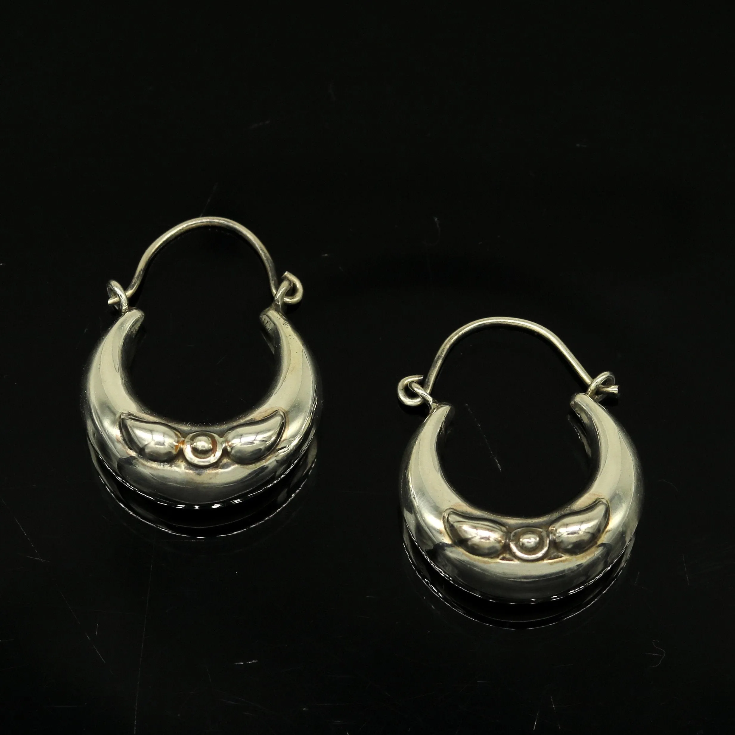 Handmade 925 sterling silver jewelry, fabulous vintage stylish customized hoops earrings bali tribal ethnic personalized jewelry ske17
