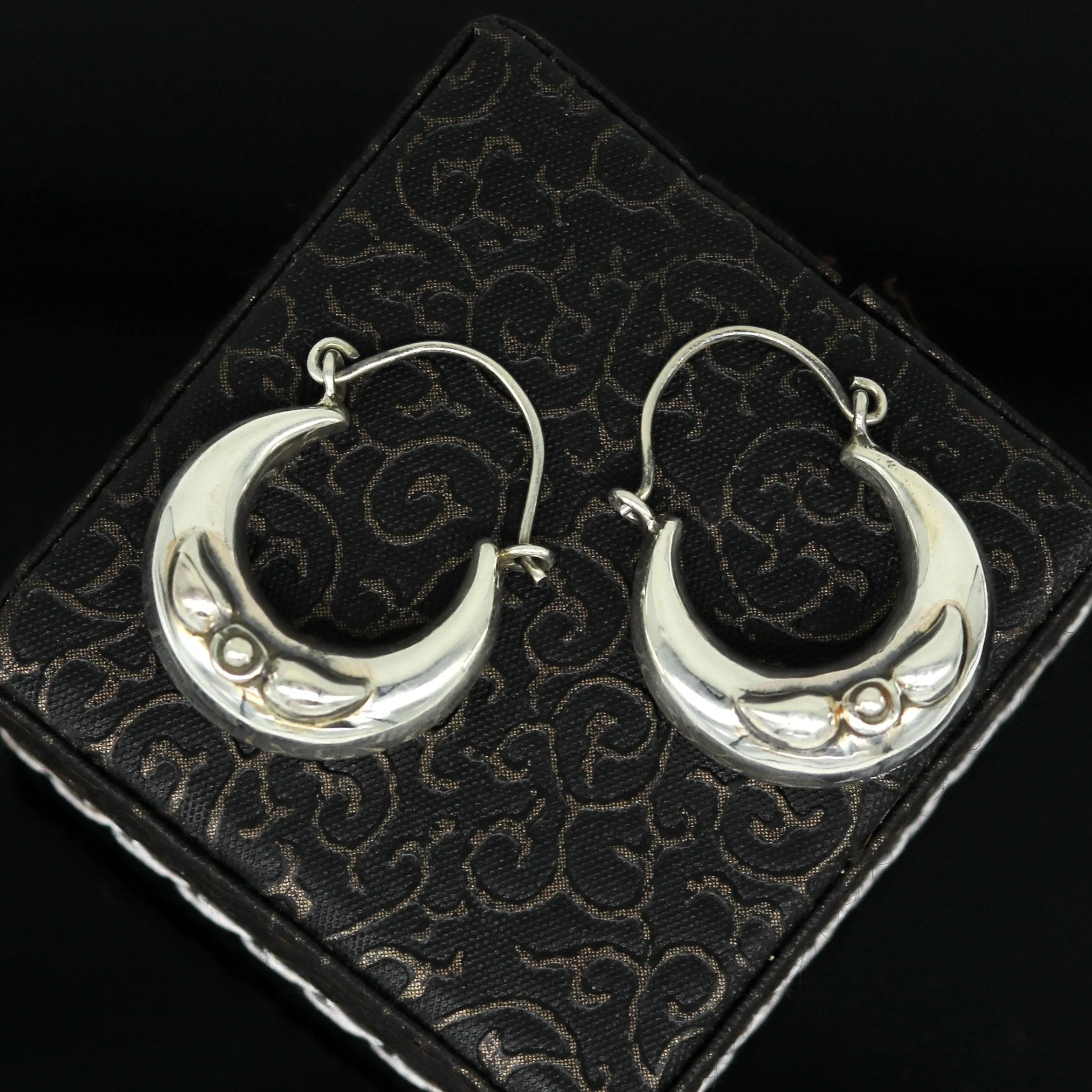 Handmade 925 sterling silver jewelry, fabulous vintage stylish customized hoops earrings bali tribal ethnic personalized jewelry ske17