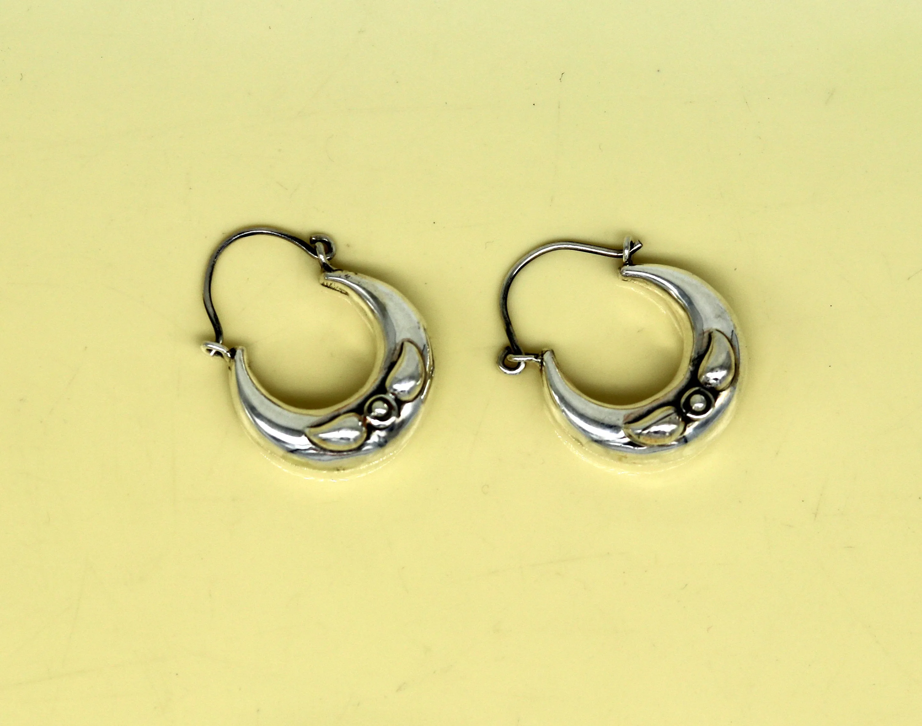 Handmade 925 sterling silver jewelry, fabulous vintage stylish customized hoops earrings bali tribal ethnic personalized jewelry ske17