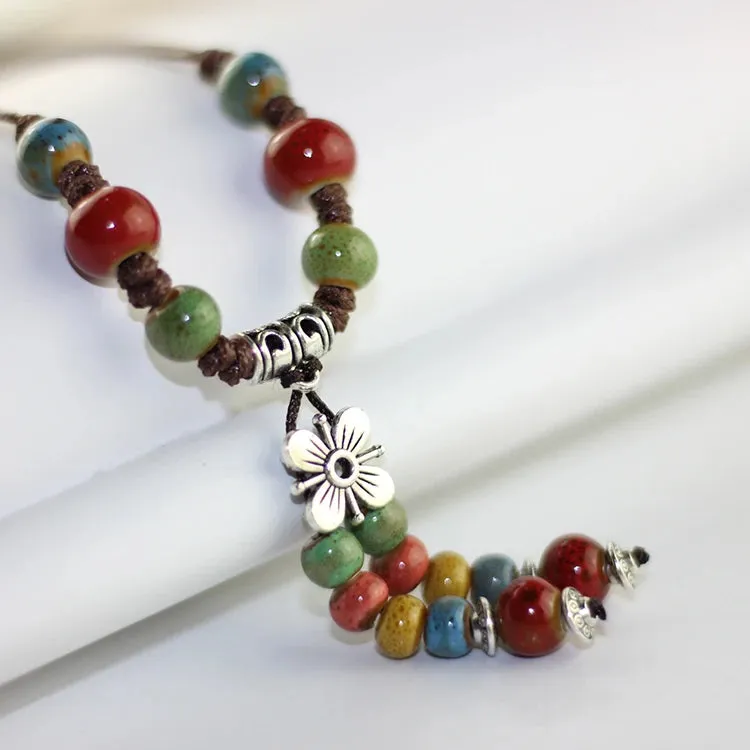 Handmade ceramic fashion simple collarbone chain