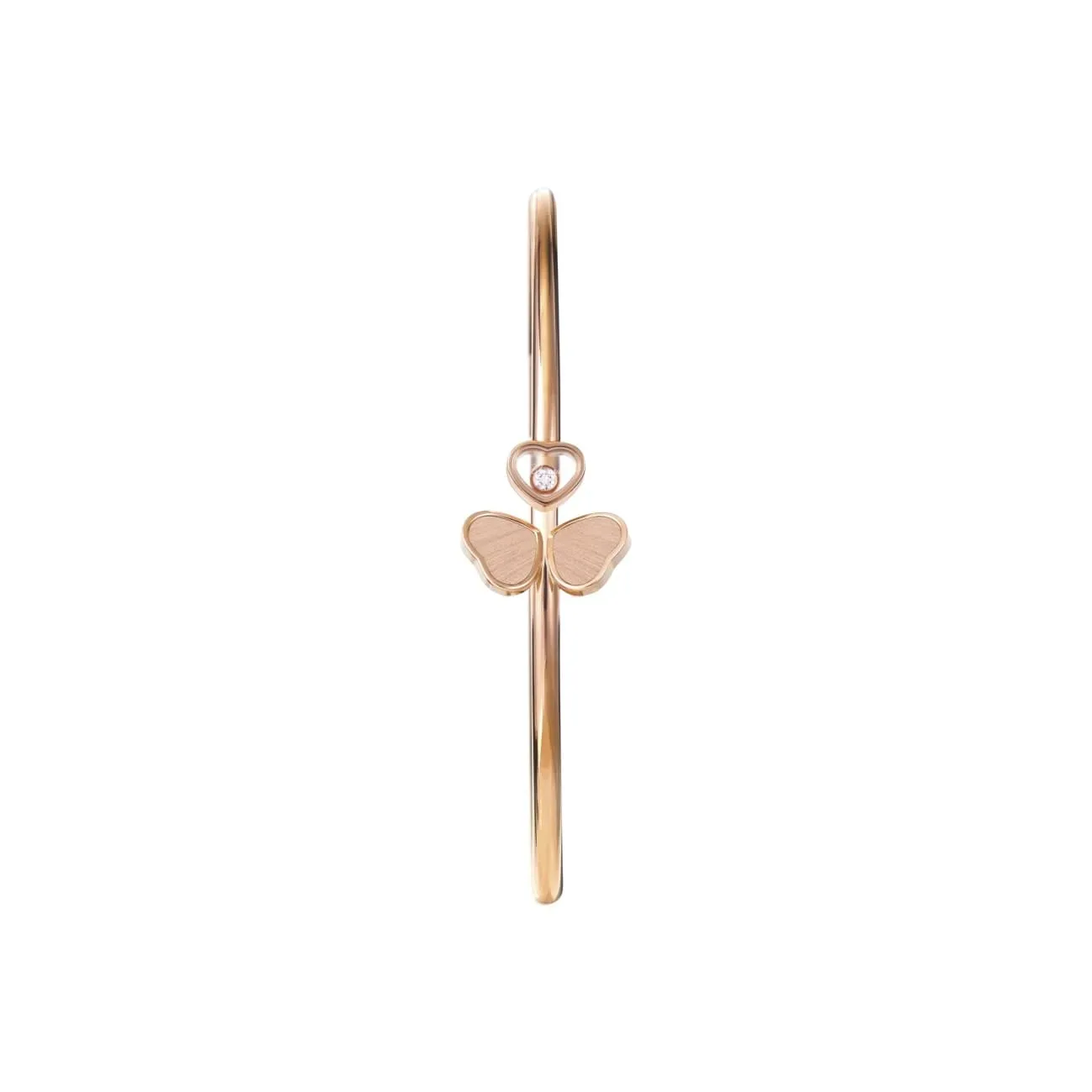 Happy Hearts Wings Ethical Rose Gold Diamond Bangle Bracelet